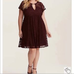 Torrid burgundy purple lace dress